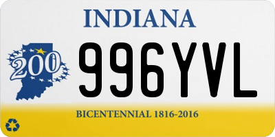 IN license plate 996YVL