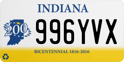 IN license plate 996YVX