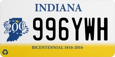 IN license plate 996YWH