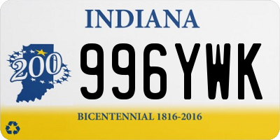 IN license plate 996YWK