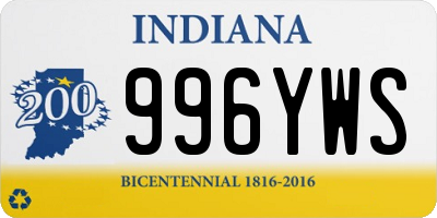 IN license plate 996YWS