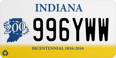 IN license plate 996YWW