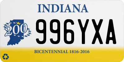 IN license plate 996YXA