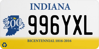 IN license plate 996YXL