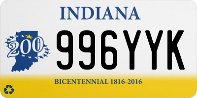 IN license plate 996YYK