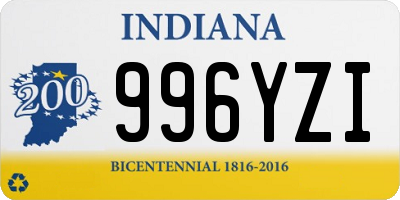 IN license plate 996YZI