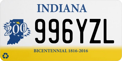 IN license plate 996YZL