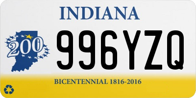 IN license plate 996YZQ