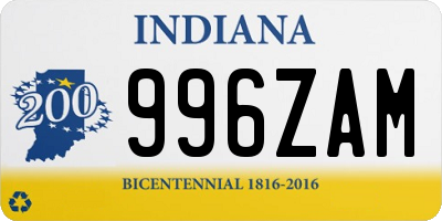 IN license plate 996ZAM