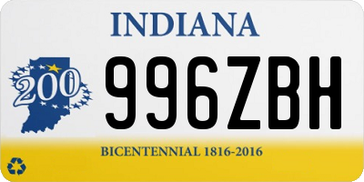 IN license plate 996ZBH