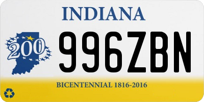 IN license plate 996ZBN