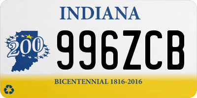 IN license plate 996ZCB