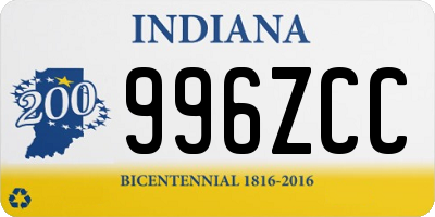 IN license plate 996ZCC