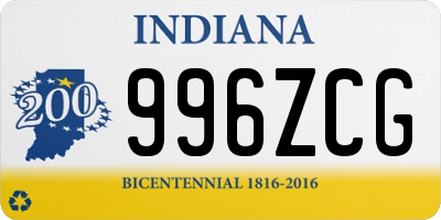 IN license plate 996ZCG