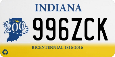 IN license plate 996ZCK