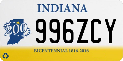 IN license plate 996ZCY