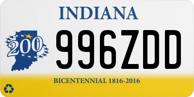 IN license plate 996ZDD