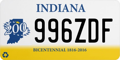 IN license plate 996ZDF