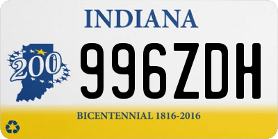 IN license plate 996ZDH