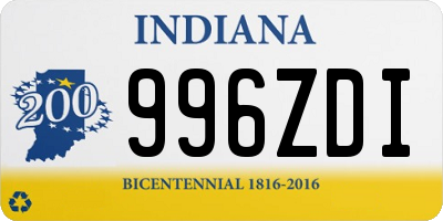 IN license plate 996ZDI