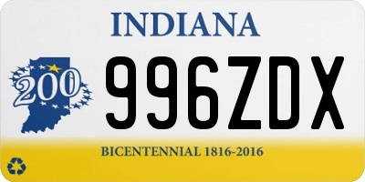 IN license plate 996ZDX