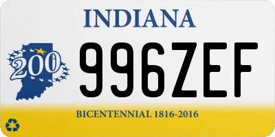 IN license plate 996ZEF