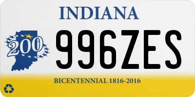 IN license plate 996ZES