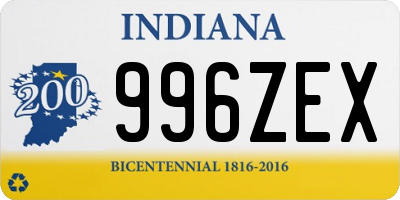 IN license plate 996ZEX