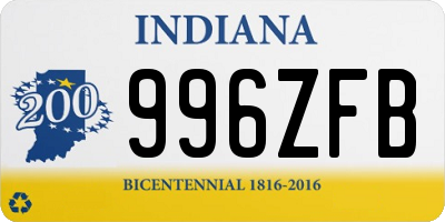 IN license plate 996ZFB