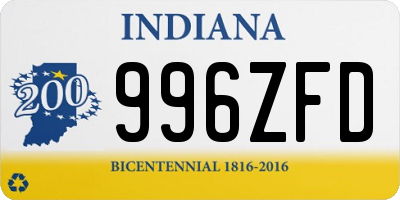 IN license plate 996ZFD