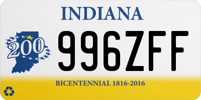 IN license plate 996ZFF