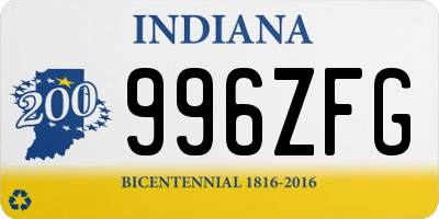 IN license plate 996ZFG