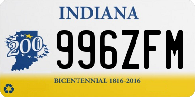 IN license plate 996ZFM