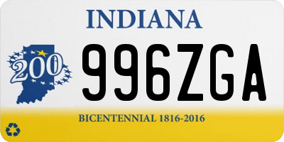 IN license plate 996ZGA