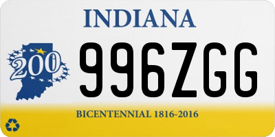 IN license plate 996ZGG