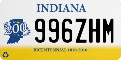 IN license plate 996ZHM