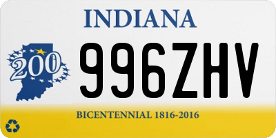 IN license plate 996ZHV