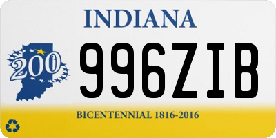 IN license plate 996ZIB