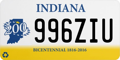 IN license plate 996ZIU