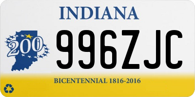 IN license plate 996ZJC