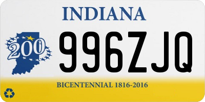 IN license plate 996ZJQ