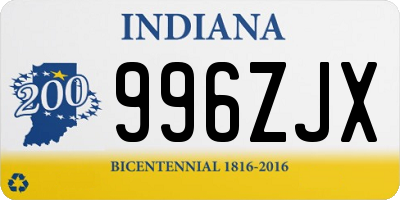 IN license plate 996ZJX