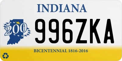 IN license plate 996ZKA