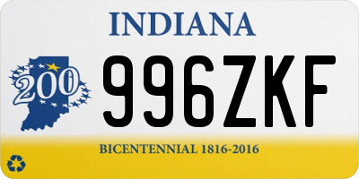 IN license plate 996ZKF