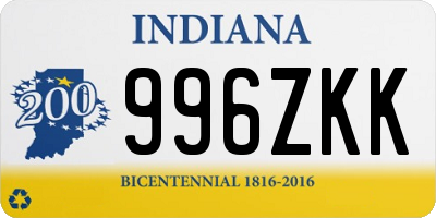 IN license plate 996ZKK