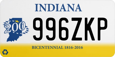 IN license plate 996ZKP