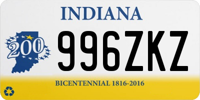 IN license plate 996ZKZ