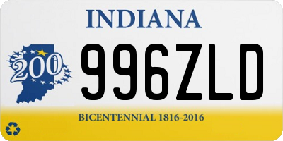 IN license plate 996ZLD