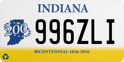 IN license plate 996ZLI