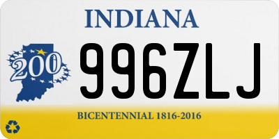 IN license plate 996ZLJ